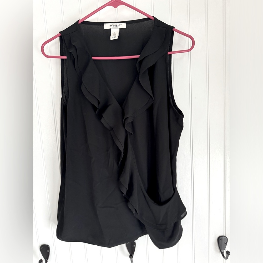 WHBM women's black blouse, size small.
